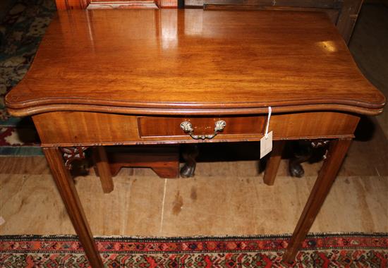 George III mahogany card table (faults)